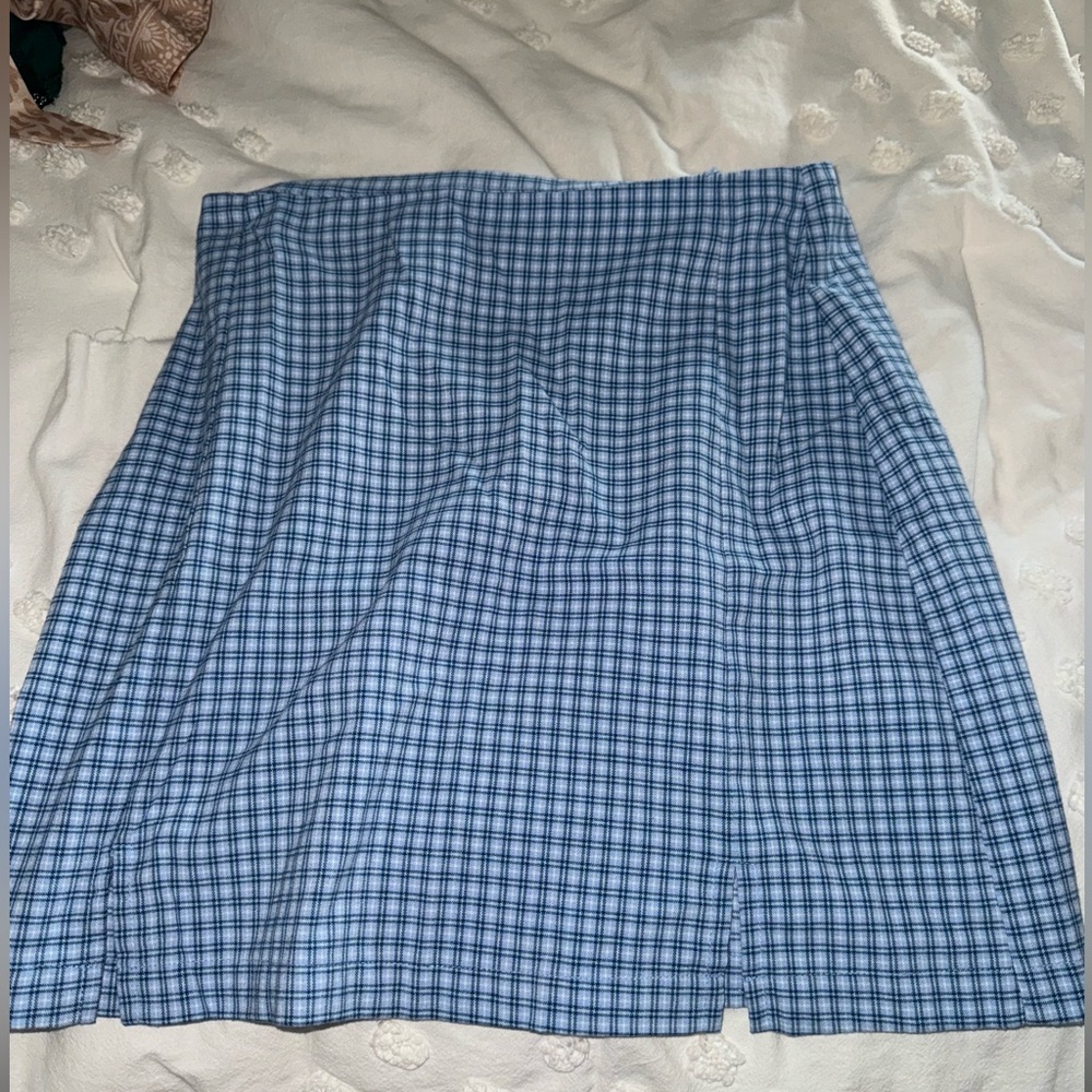 Brandy Melville Blue Plaid Skirt One Size